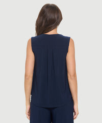 V-NECK DRAPE TANK-NAVY-LAST TANGO