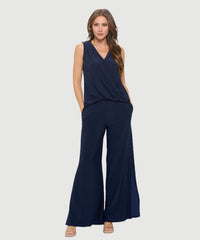 V-NECK DRAPE TANK-NAVY-LAST TANGO
