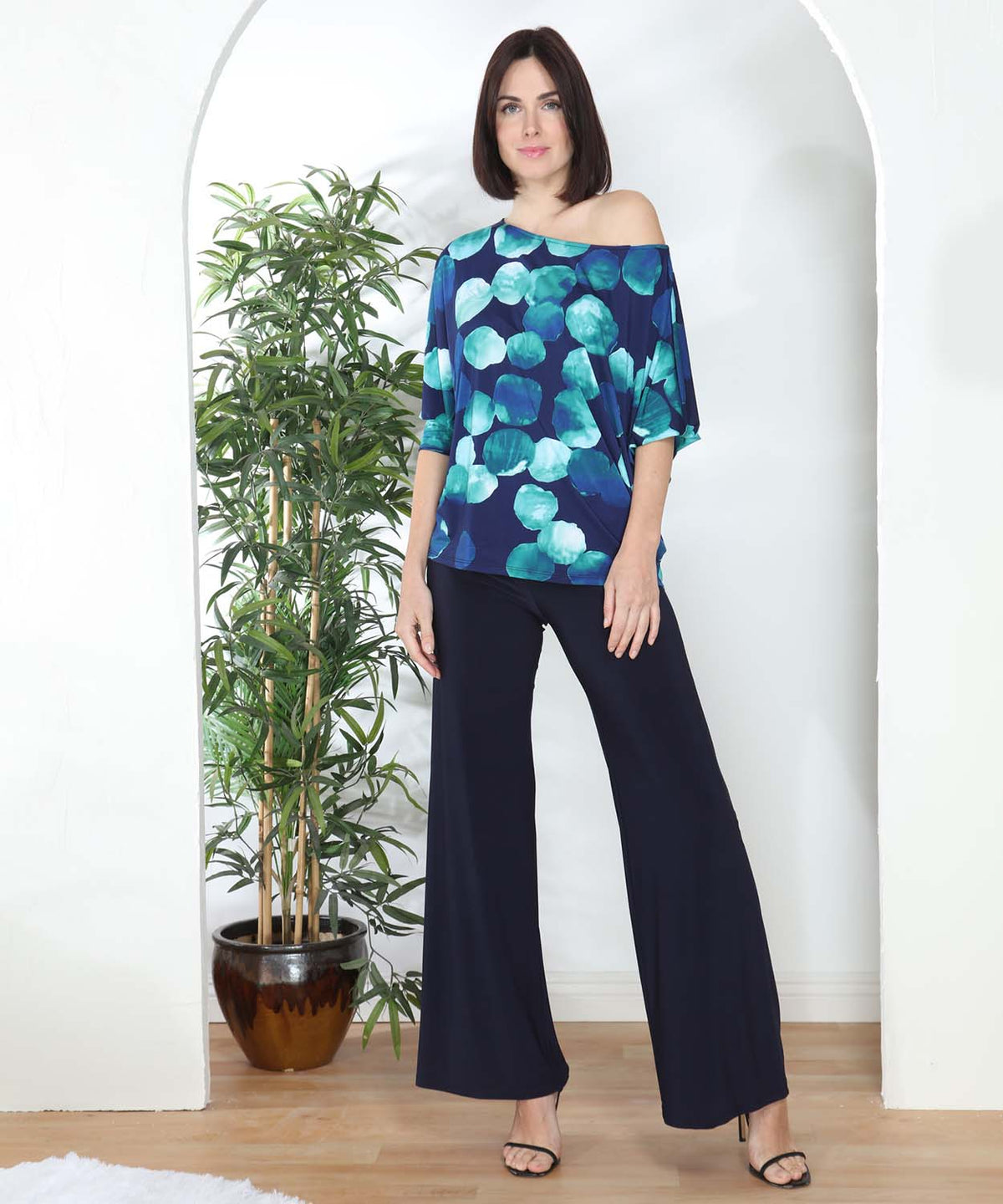 BASIC WIDE LEG PANT-NAVY- LAST TANGO