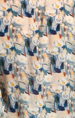 TULIP FLORAL V-NECK W/ TASSEL BLOUSE-APNY