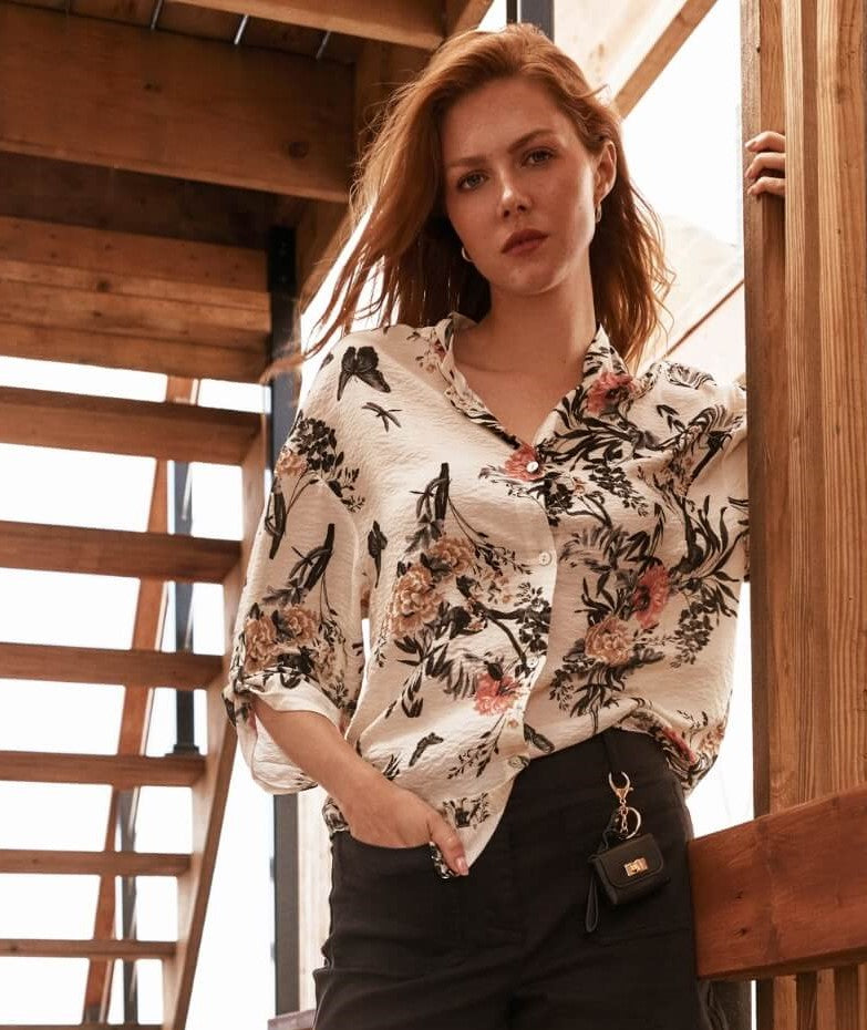 PRINT WOVEN BLOUSE-RENUAR