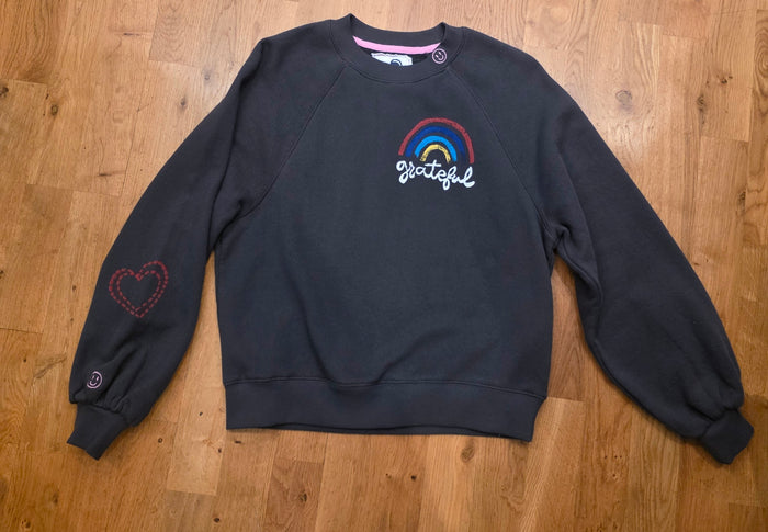 GRATEFUL SWEATSHIRT-CHARCOAL-JUST MADISON