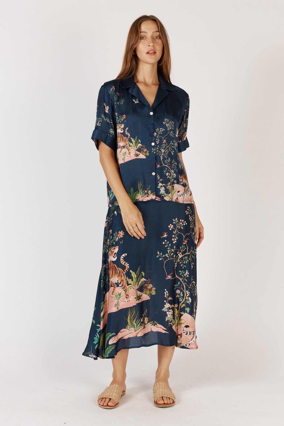 MACHALI SHIRT PANT SET-NAVY-RUBY YAYA