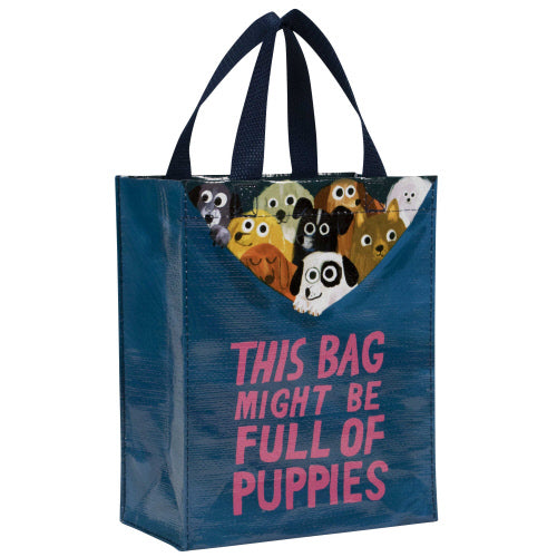 BAG FULL OF PUPPIES HANDY TOTE- BLUE Q