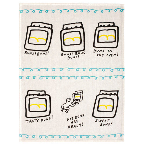 HOT BUNS ARE READY DISH TOWEL-BLUE Q
