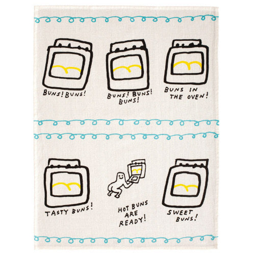 HOT BUNS ARE READY DISH TOWEL - BLUE Q