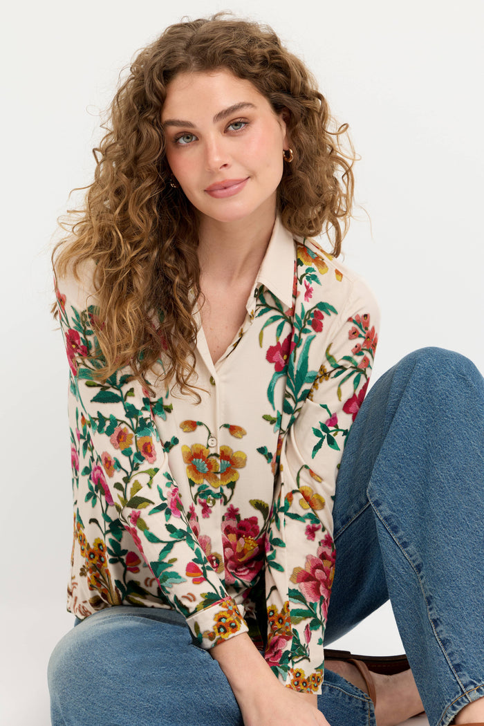 THE JANIE FAV BUTTON FRONT SHIRT-MIRAZE-JOHNNY WAS