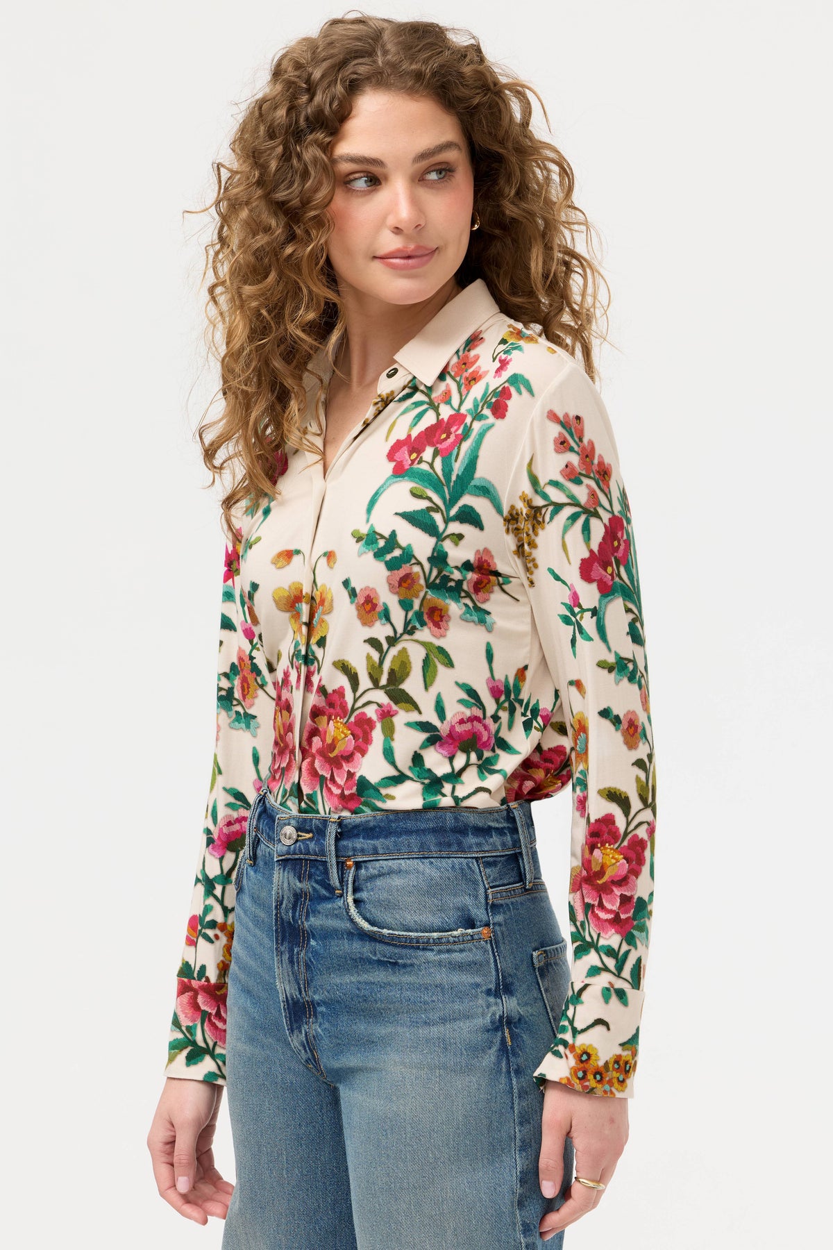 THE JANIE FAV BUTTON FRONT SHIRT-MIRAZE-JOHNNY WAS