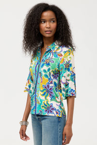 THE JANIE FAV KIMONO SLEEVE BUTTON TOP-ROSEA-JOHNNY WAS