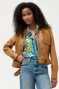 THE JANIE FAV KIMONO SLEEVE BUTTON TOP-ROSEA-JOHNNY WAS