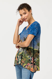 THE JANIE FAV V-NECK DRAPE TEE-MEGHANN SCARF-JOHNNY WAS