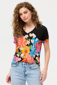 THE JANIE FAV SHORT SLEEVE CREW TEE-GERBERA SCARF-JOHNNY WAS