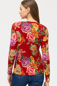 JANIE FAVORITE LONG SLEEVE V-NECK FITTED-RYUU FLOWER-JOHNNY WAS