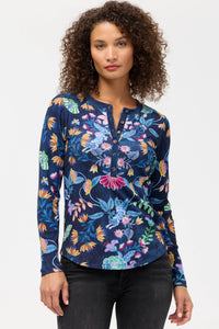 LONG SLEEVE FITTED HENLEY TEE-ELIZABETH-JOHNNY WAS