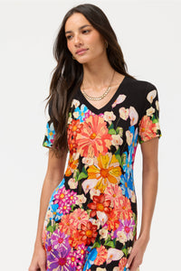 THE JANIE FAV V-NECK TEE DRESS-GERBERA-JOHNNY WAS