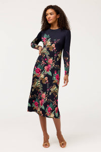 JANIE FAV LONG SLEEVE MIDI DRESS-LYRATA-JOHNNY WAS