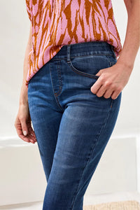 AUDREY BOUNDLESS PULL ON PEDAL PUSHER JEAN-FADED BLUE-TRIBAL