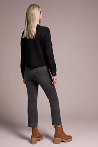 BRUSHED WAFFLE KNIT SHACKET-BLACK-TRIBAL