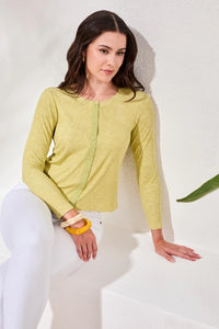 BUTTON FRONT KNIT TOP/ CARDI-KIWIZEST-TRIBAL