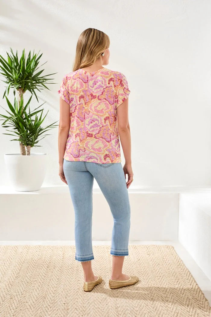 CAP SLEEVE WEAR 2 WAYS TOP-GARDENIA-TRIBAL