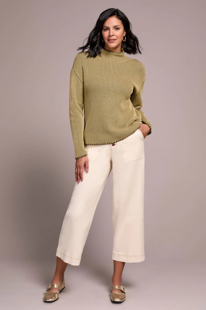 COMBED COTTON TWO TONE RIB SWEATER-LEEK-TRIBAL
