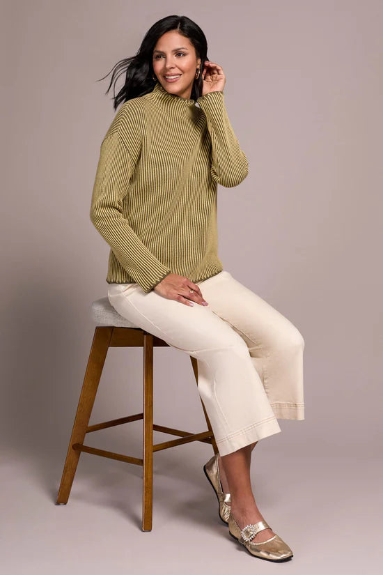 COMBED COTTON TWO TONE RIB SWEATER-LEEK-TRIBAL