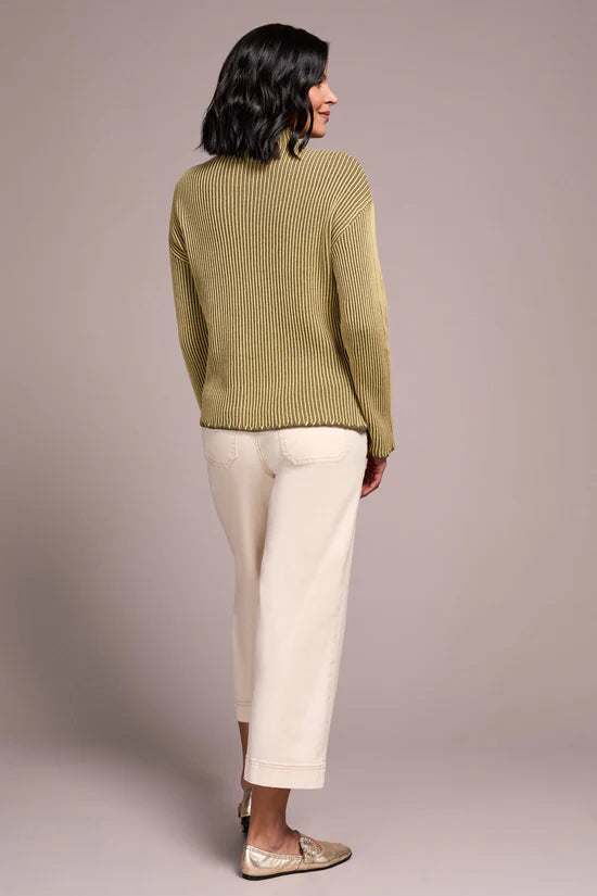 COMBED COTTON TWO TONE RIB SWEATER-LEEK-TRIBAL