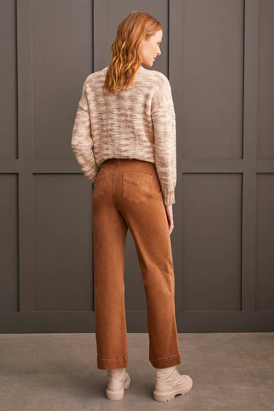 COMFORT STRETCH WIDE LEG PANT-WALNUT-TRIBAL