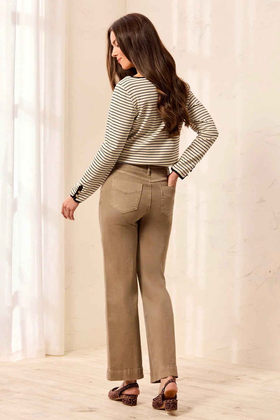 COMFORT STRETCH WIDE LEG PANT-FOSSIL-TRIBAL