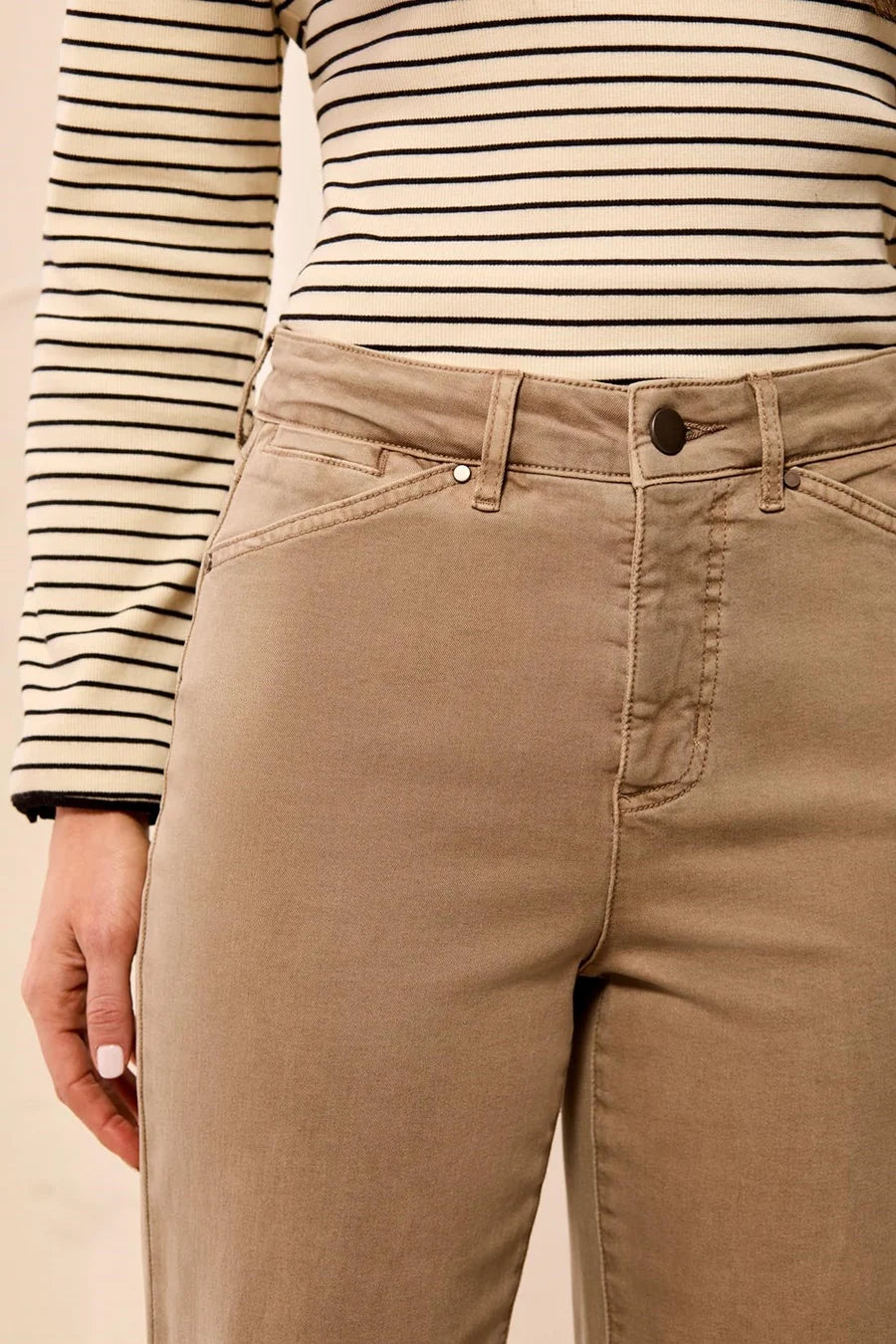 COMFORT STRETCH WIDE LEG PANT-FOSSIL-TRIBAL