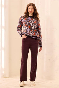 COMFORT STRETCH WIDE LEG PANT-FUDGE-TRIBAL