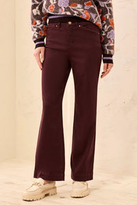 COMFORT STRETCH WIDE LEG PANT-FUDGE-TRIBAL
