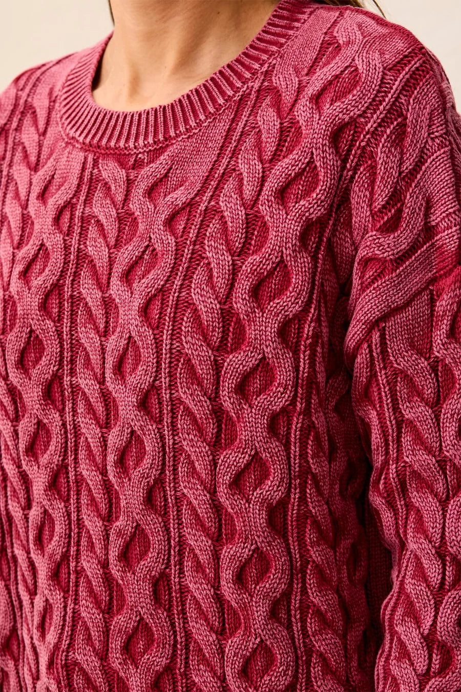 CABLE KNIT SWEATER-PINOT-TRIBAL