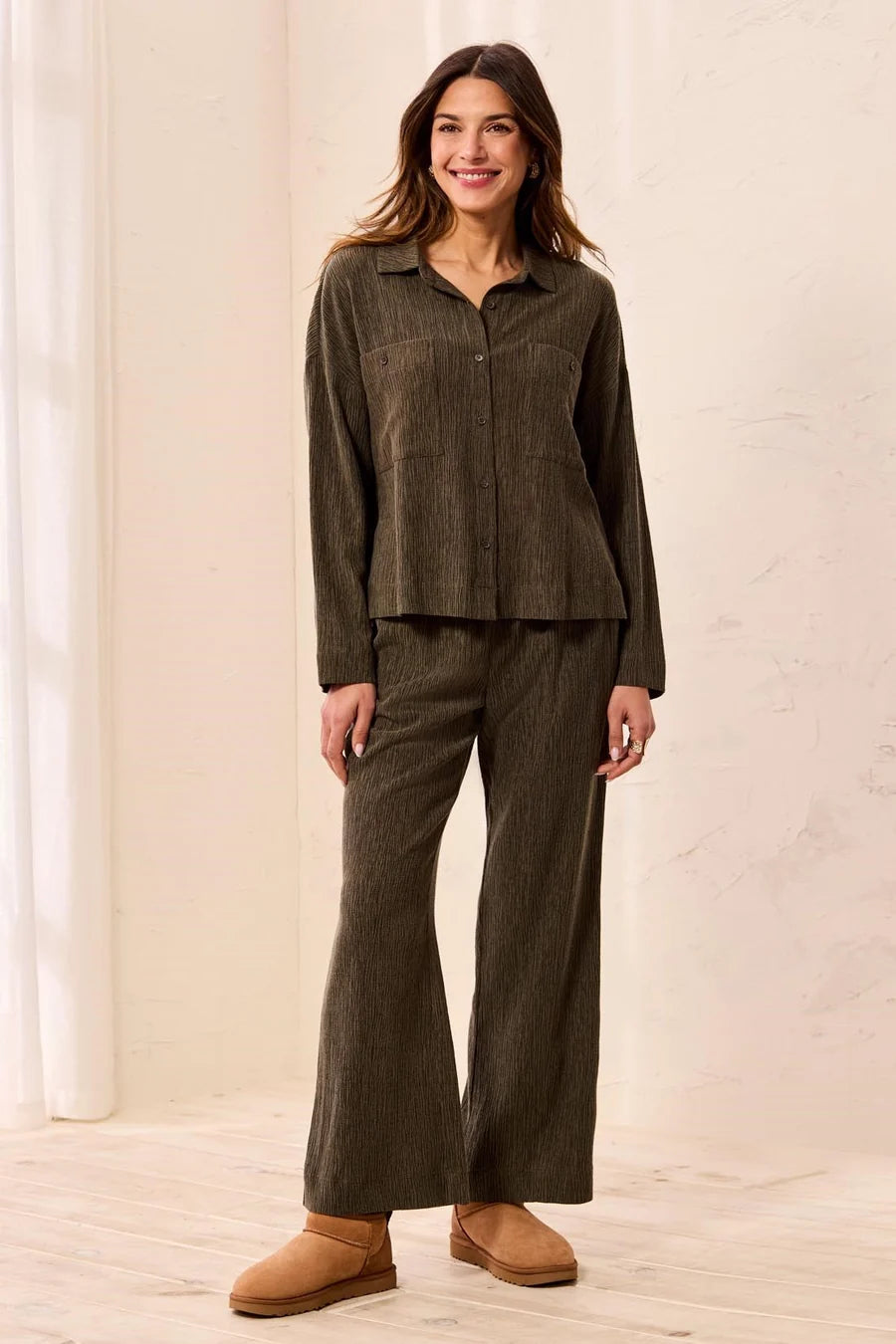 CRINKLE LYOCELL LONG SLEEVE SHIRT-BASIL-TRIBAL