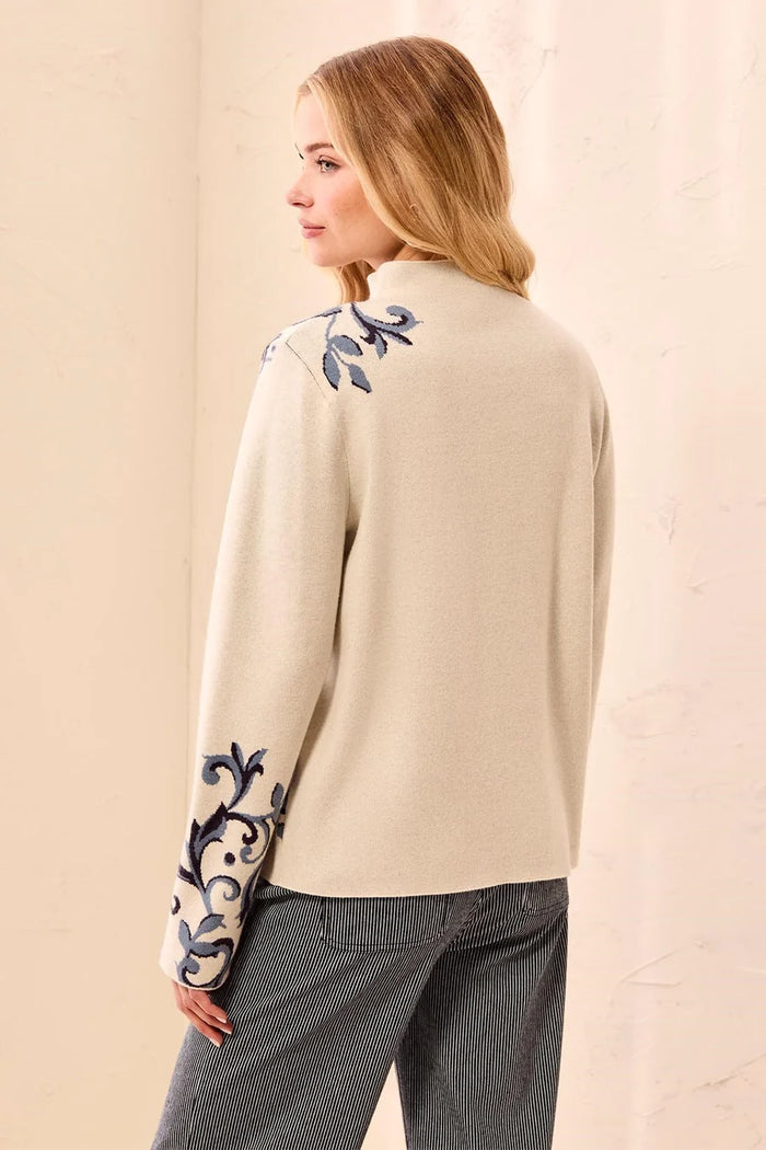 DOUBLE KNIT FUNNEL NECK SWEATER-MOONSTONE-TRIBAL