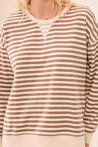 LONG SLEEVE STRIPE CREW-FOSSIL-TRIBAL