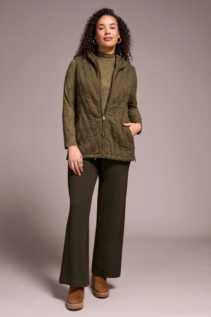 QUILTED COTTON LONG HOODED VEST-IVY-TRIBAL