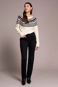 SOPHIA PULL ON STRAIGHT LEG BOUNDLESS STRETCH DENIM-BLACK-TRIBAL