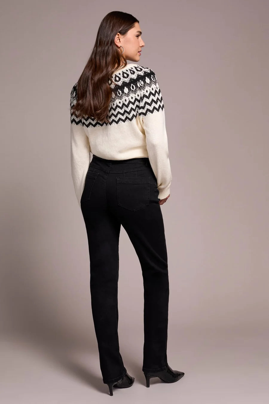 SOPHIA PULL ON STRAIGHT LEG BOUNDLESS STRETCH DENIM-BLACK-TRIBAL