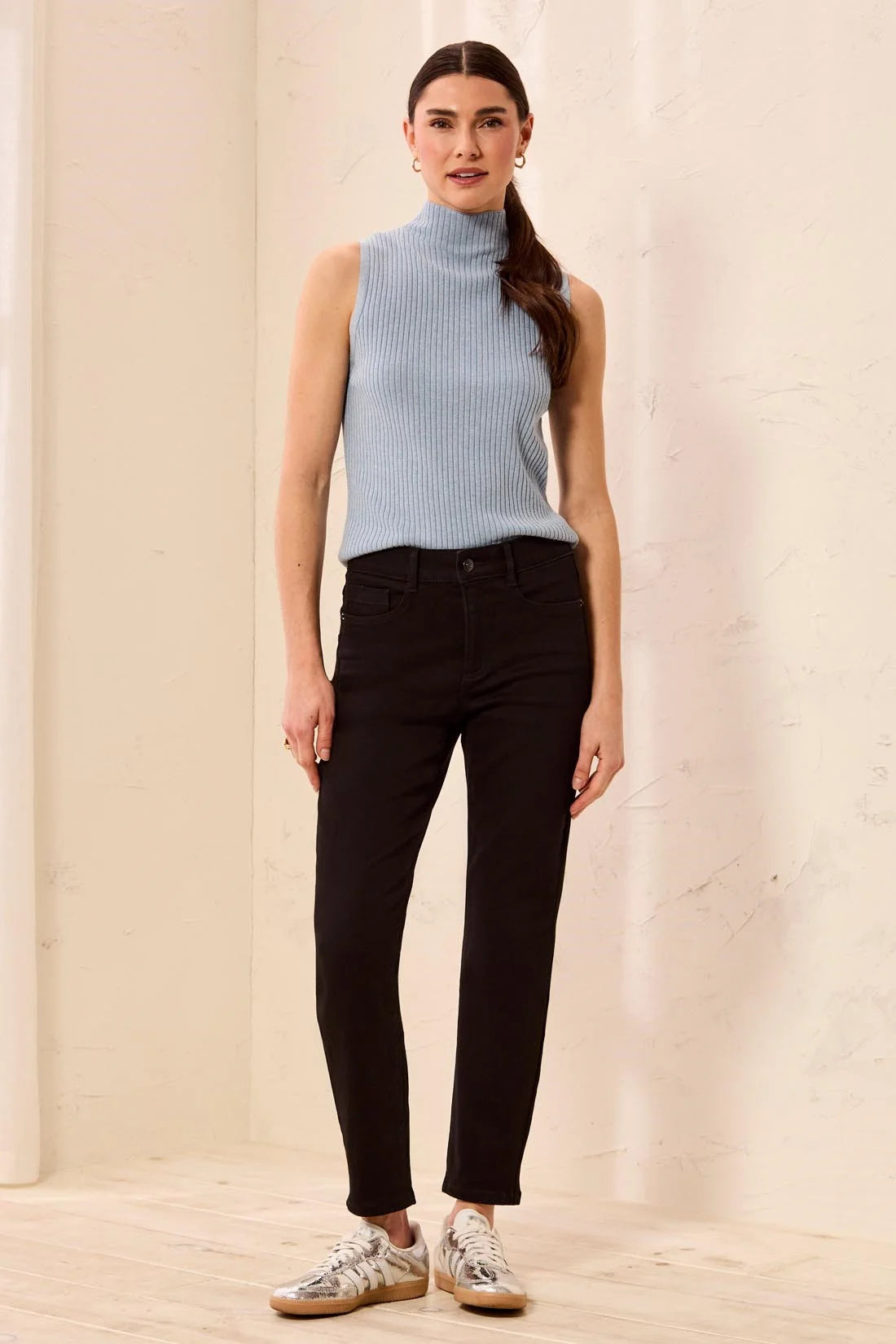 SOPHIA BOUNDLESS SLIM ANKLE JEANS-BLACK-TRIBAL
