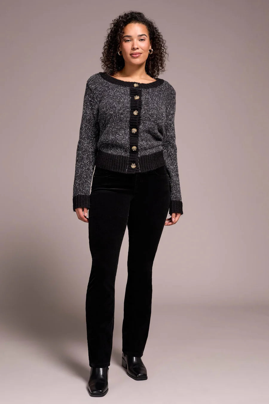 STRAIGHT LEG STRETCH CORDUROY PANT-BLACK-TRIBAL