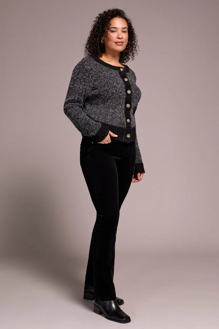 STRAIGHT LEG STRETCH CORDUROY PANT-BLACK-TRIBAL