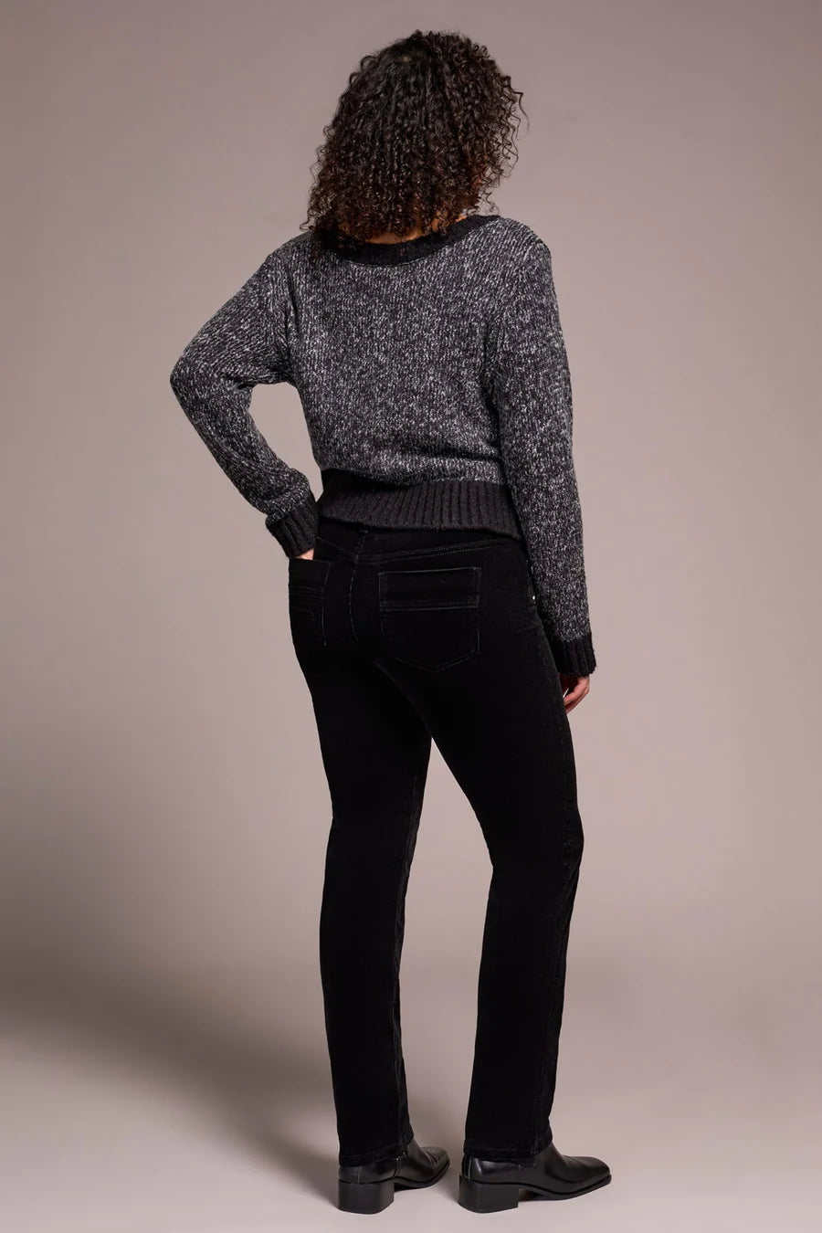 STRAIGHT LEG STRETCH CORDUROY PANT-BLACK-TRIBAL