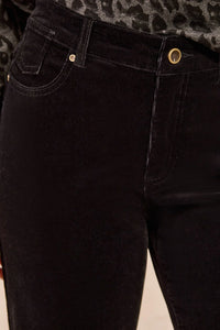 STRETCH CORDUROY WIDE LEG PANT-BLACK-TRIBAL