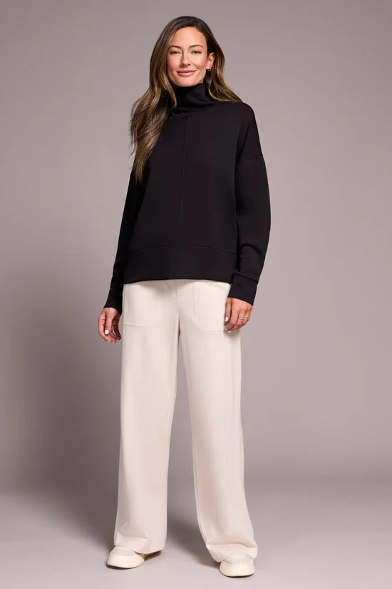 TECHNO LUX DROP SHOULDER FUNNEL NECK TOP-BLACK-TRIBAL