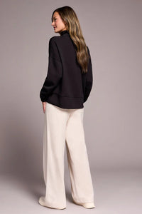 TECHNO LUX DROP SHOULDER FUNNEL NECK TOP-BLACK-TRIBAL