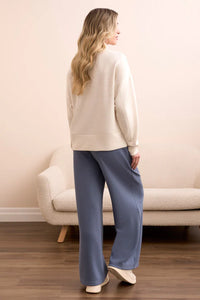 TECHNO LUX DROP SHOULDER FUNNEL NECK TOP-H FROST GREY-TRIBAL