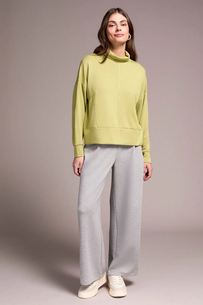 TECHNO LUX DROP SHOULDER FUNNEL NECK TOP-WASABI-TRIBAL