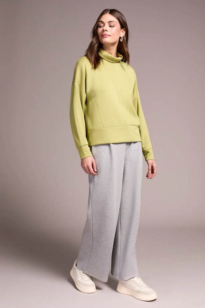 TECHNO LUX DROP SHOULDER FUNNEL NECK TOP-WASABI-TRIBAL