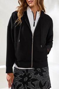 L/S HOODED ZIP-BLACK-TRIBAL